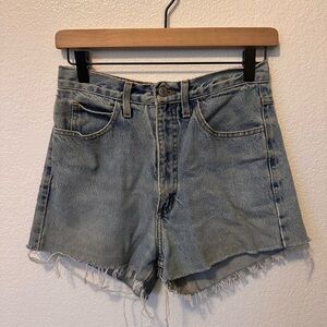 Guess Light Blue Frayed Jean Shorts